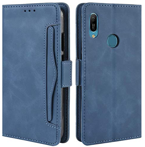 HualuBro Handyhülle für Huawei Y6s Hülle Leder, Flip Case Cover Stoßfest Klapphülle Handytasche Schutzhülle für Huawei Y6s Tasche (Blau)