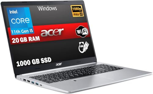 acer Notebook Pc Portatile, Extensa 15,CPU i5-1235U 10 Core, RAM 20 Gb SSD da 1000 Gb, 15.6 FHD IPS, Grafica Intel Iris Xe, Windows 11 Pro, pronto all'uso, gar. Italia