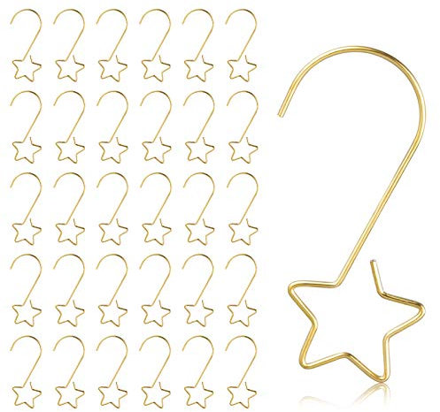 MELLIEX 60pcs Ganci per Ornamenti Natalizi Appendiabiti per Albero di Natale Ganci Stella di Natale per Appendere Decorazioni per Alberi di Natale