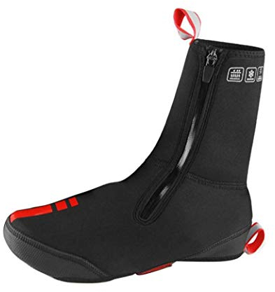 Radfahren Überschuhe Wasserdicht Winddicht Mit Fleece-Futter MTB Straße Warm Bike Schuh-abdeckungen Fahrrad-Winter-wärmeschutz (schwarz, XXL)