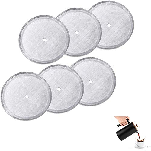 MaxMiuly Ersatzfiltersieb für Kaffeedrücker, French Press sieb, Edelstahl Mesh-Ersatz für 1000 ml / 1 Liter French Press Kaffeemaschinen 6er Pack