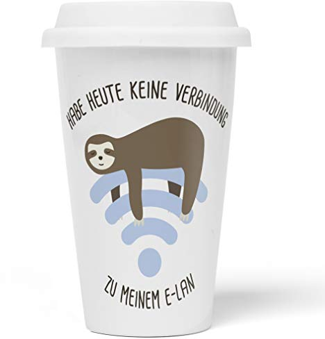 JUNIWORDS To-Go Becher mit Deckel, Habe heute keine Verbindung zu meinem E-LAN