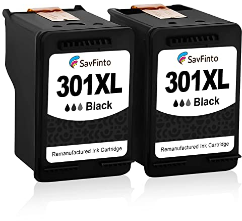 SavFinto 301XL Schwarz Druckerpatronen Ersatz für HP 301 XL Patronen Kompatible für HP Deskjet 1010 1050 1510 1512 2050 2050A 2510 2540 3050 Envy 4500 4502 4503 5530 Officejet 2620 4630 4632 (2BK)