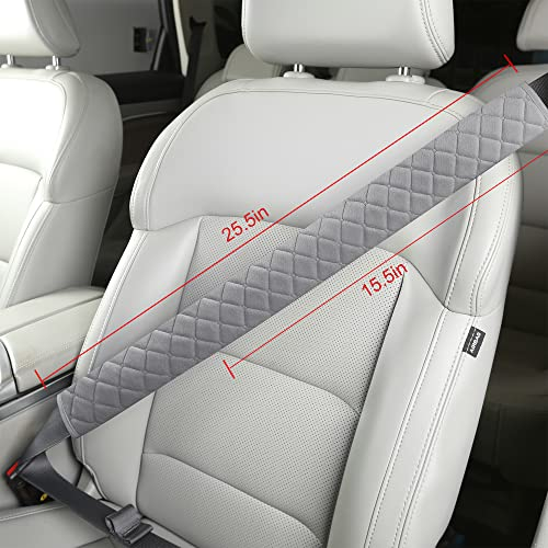 Extra Long Seatbelt Covers for Adults Kids Women & Men, Super Soft Car Seat Belt Strap Cushion for Sedan SUV Trucks, Shoulder Neck Chest Protector Pad, Auto Interior Accessories, 1pc, Grey, 40cm