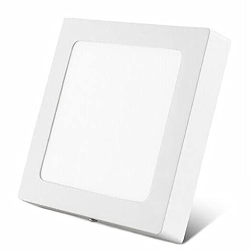Lampara Led Plafon de Techo 20W 1600Lm 22cm Cuadrado Superficie Instalacion Facil Driver Incluido (6000K-Blanco Frio)