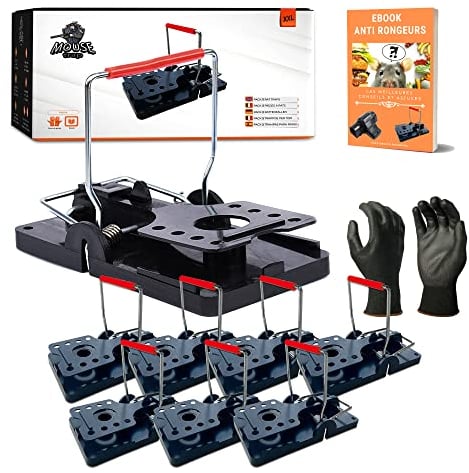 8X Trampa Profesional para Ratas Tamaño XXL, Ultra Potente y Reutilizable Alfombra para Ratas + Guantes Incluidos | Trampa para Ratas de Exterior e Interior Pack x 8 Trampas Grandes para Ratas eficaz
