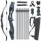 Monleap 56 Takedown Recurve Bogen und Pfeile Set für Erwachsene Rechtshänder Bogenschießen Kit Metall Riser Jagdbogen für Schießübungen 30-50lb (schwarz 45lb)