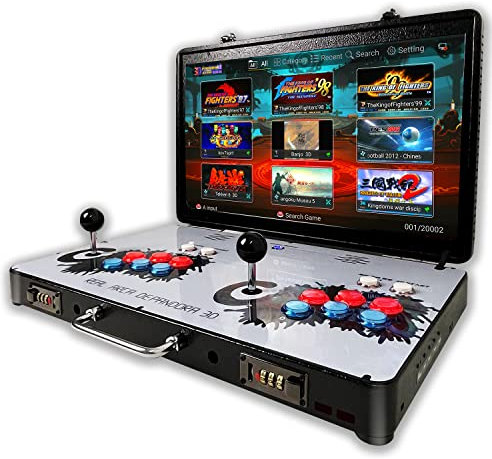 WYGAMING Creative Arcades - Máquinas de arcade plegables de tamaño completo | 4 jugadores | Más de 20000 juegos | Pantalla LED de 22 pulgadas | 2 joysticks Sanwa | 2 joystick gamepad