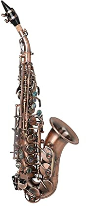 ONOTEC Altsaxophon B-Flat Sax, professionelles rotes Bronze-Bend-Saxophon, Abalone-Shell-Schlüsselmuster mit Taschenhandschuhe Gürtel Pinsel