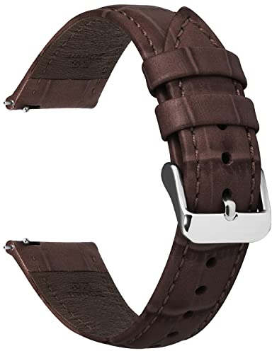 Fullmosa Uhrenarmband 22mm für Samsung Galaxy Watch 3 45mm /Galaxy Watch 46mm/Gear S3 Frontier, Smart Watch Leder Armband mit Edelstahl Metall Schließe, Ersatzarmband für Damen Herren 22mm Braun
