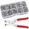 HDKAJL 100 Sets Corchetes de Presión Metálicos, 9.5mm Botones de Presion Metalicos, Snaps Metalicos Kit, Botones de Presion con Alicates, Snaps Kit para Ropa de Bebé, Tela, Bolso de Bricolaje, Vaquero