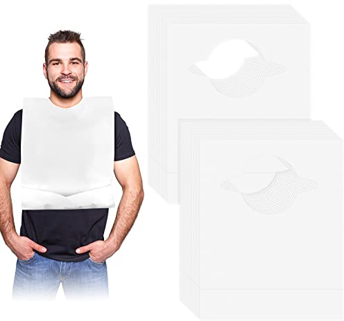 Hicarer 100 Pcs Disposable Adult Bibs for Eating
