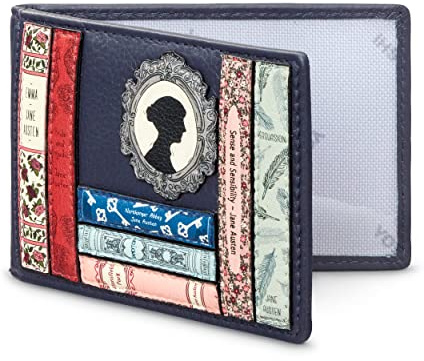 Yoshi Jane Austen Books Kartenhalter Travel Pass Holder Leder Doppelseitiger Kartenhalter Ausweishalter Bücherwurm Kartenhalter Kreditkartenhalter & Saisonkarte Halter, navy, Einheitsgröße,