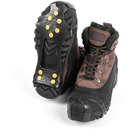BESTIF Steigeisen Wandersteigeisen Schuhspikes rutschfeste Eisspikes für Den Stiefel Schuhkrallen Schnee-und Eiswanderungen (M (36-38))