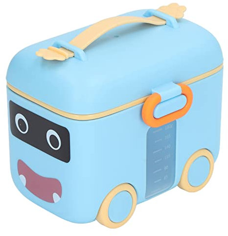 Contenedor de Almacenamiento de Leche en Polvo, Dispensador de Leche en Polvo para Bebés Hermético a los Gases, Anillo de Silicona Incorporado para Viajes (Azul)