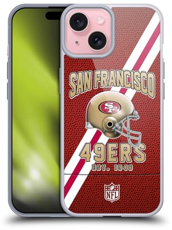 Head Case Designs Offizielle NFL Football Streifen San Francisco 49ers Logo Art Soft Gel Handyhülle Hülle kompatibel mit Apple iPhone 15
