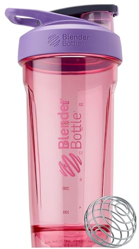 BlenderBottle Strada Shaker Cup Perfect for Protein Shakes and Pre Workout, 28-Ounce, Purple