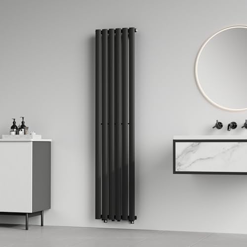 [neu.haus] Radiateur à Panneau Simple Radiateur Design Radiateur Plat Chauffage Central pour Salon Chambre Salle de Bain 636 W Acier 160 x 36 cm Noir