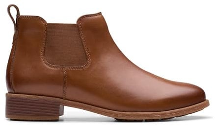 Clarks Havisham Top, Stivali Chelsea Donna, Tan Leather, 39.5 EU