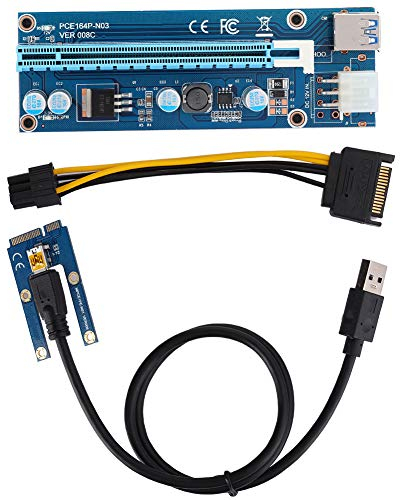 Yctze PCI Express PCI-E zu PCI-E 16x Verl?ngerungsadapter Riser mit SATA-Stromkabel für Grafikkarten-Mining: PCI-E Adapter, PCI-E Verl?ngerungskabel, PCI-E 16x Adapter