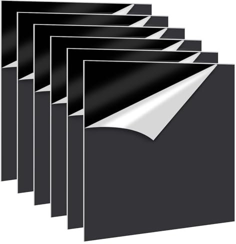 Oungy 6 Stück Acrylglas Platte Schwarz, 30 x 30CM Acrylplatte Schwarze 2.5MM, Schwarz Acrylscheiben Kunststoffplatte Schwarze Acrylplatte für Schilder, DIY, Display, Handwerk, Malerei