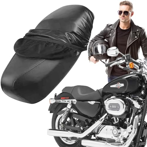 Funda de asiento universal para moto, elástica, resistente al agua, polvo, protección solar, para moto, scooter, ciclomotor, funda de asiento con banda de goma para moto, 78-88 cm