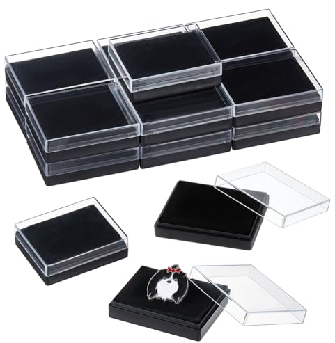 OLYCRAFT 16 Stück Durchsichtige Plastik-Geschenkbox Für Anstecknadel 4.2x5.3x1.6 cm Große Plastik-Aufbewahrungsbox Plastik-Displaybox Für Abzeichen Medaille Revers Edelstein-Aufbewahrungsdisplay