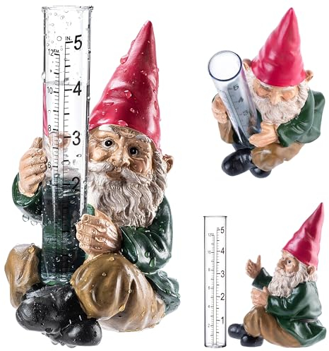 KADAX Pluviómetro para jardín de 12 cm/5 pulgadas, medidor de precipitación decorativo con escalas dobles claras, indicador de lluvia resistente a las heladas (12 cm/5 pulgadas, enano)