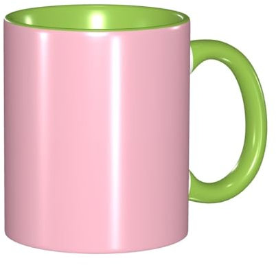 RAIZHE Tazas de café rosadas de color sólido, taza grande de porcelana, tazas de té de cerámica, juego de regalo, ideal para té, chocolate caliente, taza de color blanco, material de cerámica