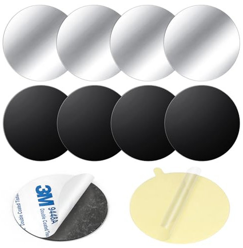 Wukong 8 Stück Metallplatte 40mm Metallplättchen Selbstklebend, für Kfz Magnete Handyhalterung, Handy Metall Platte Selbstklebende Set Kompatibel mit Magnete Handy Halterung für Zubehör Handy