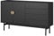 Selsey Kommode Aufbewahrungsschrank 2 Türen 4 Schubladen Schrank Schubladenschrank Push to Open 154 cm Stoon Schwarz