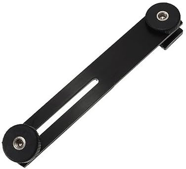 KICHOUSE Dual Camera Bracket Mount Tripod Arm Flash Bracket 1/4 Screw for Photography