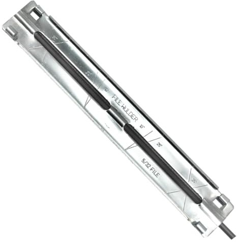 SWS Forst Feilenhalter mit Rundfeile 4,0mm zum Schärfen von Sägeketten