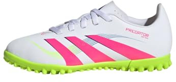 adidas Unisex Kids' Zapatilla de fútbol Predator Club moqueta (Adolescentes), Cloud White/Lucid Pink/Lucid Lemon, 32