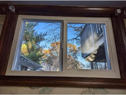 Ventana deslizante horizontal de aluminio para sótano con vidrio templado blanco 60 x 40 cm