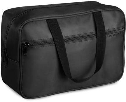 FITDON Volle Größe Kulturbeutel Große Reise Kulturtaschen, Tragbare Kosmetiktasche Make-up Taschen Organizer, Schwarz