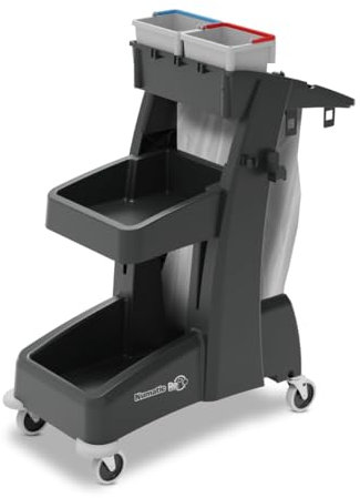 Avern Professional Janitorial Cleaning Trolley Housekeeping Cart 120L Waste Bin For Hotels Schools Hospitals Offices Commercial Industrial - 1 Year Warranty (MM6 Trolley)