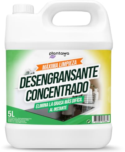PLANTAWA Desengrasante Concentrado 5L | Limpieza profunda de cocina y baño | Quitagrasas multisuperficie potente, eficaz y versátil para el hogar