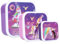 My sweety pop - Set di 3 scatole da gustare - Scatola per merenda - Pranzo box - Per bambini - asilo - scuola - vacanze - pasto - 11,5 cm (Unicorn Academy - Viola)