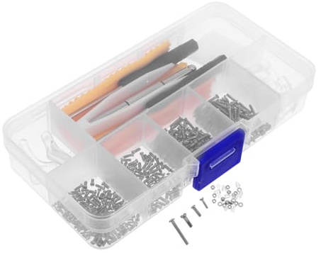 Uonlytech Brillenreparaturset im Praktischen Kunststoff Etui mit Schrauben und Nasenpads Vielseitiges Reparaturwerkzeug aus Kunststoff und Metall für Brillen und Halbrandfassungen