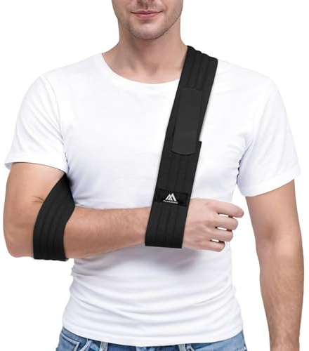 flintronic Universal Armschlinge, 180cm Verstellbar Leicht Komfortabel Schulterschlinge, Schneidbar Armschlinge Rechter Arm für Handgelenk, Ellbogen, Brüche, Prellungen, Verrenkungen, Schwarz