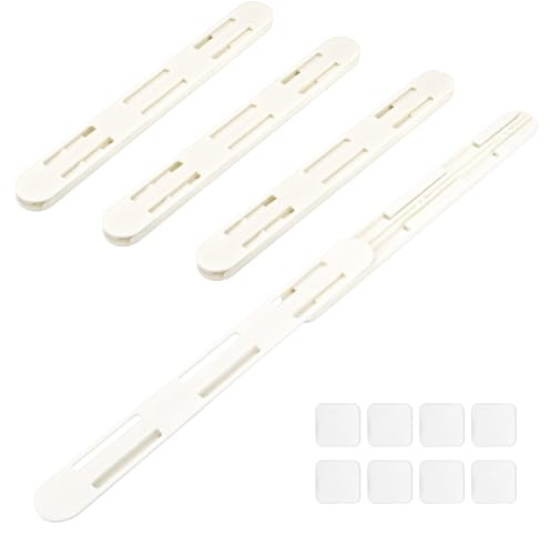 LELE LIFE Adhesive Pull Out Cabinet Drawer Sliders, Drawer Bin Organizer Sliding Rails Guides, No Drill DIY Basket Slides Bottom Mount for Shelf (4 Pack)