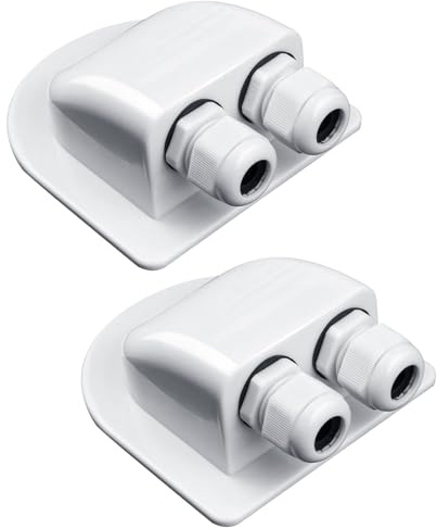 2 Pack Solar Double Cable Entry Gland IP68 Waterproof ABS Dual Cable Entry Housing for Solar Panels of RV, Caravan Boat