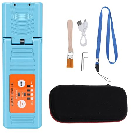 Greensen Décapeur Thermique à Fibre Optique, 8 Niveaux de Température Outil de Décapage Auto-chauffant avec Modes de Chauffage Double, pour Faisceaux de Fibres de 1 à 48 Cônes Ruban Nu