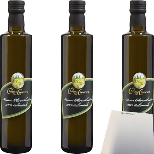usy Bundle für Le Chiuse Natives Olivenöl extra 3er Pack (3x500ml Flasche) + usy Block
