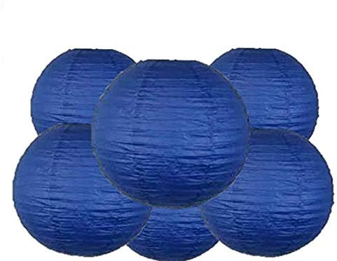 Matissa Pack of 6 Paper Lantern Lampshade Party Birthday Baby Shower Wedding Celebration Decoration (Royal Blue, 4 (10 cm))