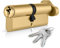 XFORT Serratura a Cilindro per Porta Europea con 3 Chiavi, Serratura Antiurto, Antifurto con Chiave, Alta Sicurezza per Porte in Legno, PVC e Composito, Ottone, Cilindro a Pomolo 40T/50 (90mm)