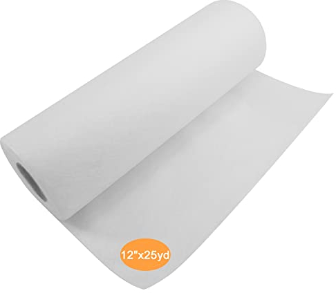 New brothread Wash Away - Water Soluble Machine Embroidery Stabilizer Backing & Topping 12 x25Yd roll - Light Weight 40gm (1.5oz) - Cut into Variable Sizes for Machine Embroidery and Hand Sewing