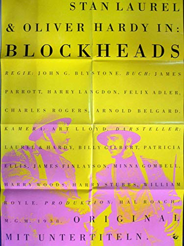 Blockheads - Stan Laurel - Oliver Hardy - Filmposter A1 84x60cm gefaltet