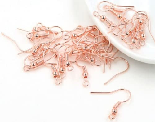 Angel Malone ® A Pack of (20 (10 Pairs) Rose Gold Earring Jewellery Making Findings UK Seller (Earring Hooks)